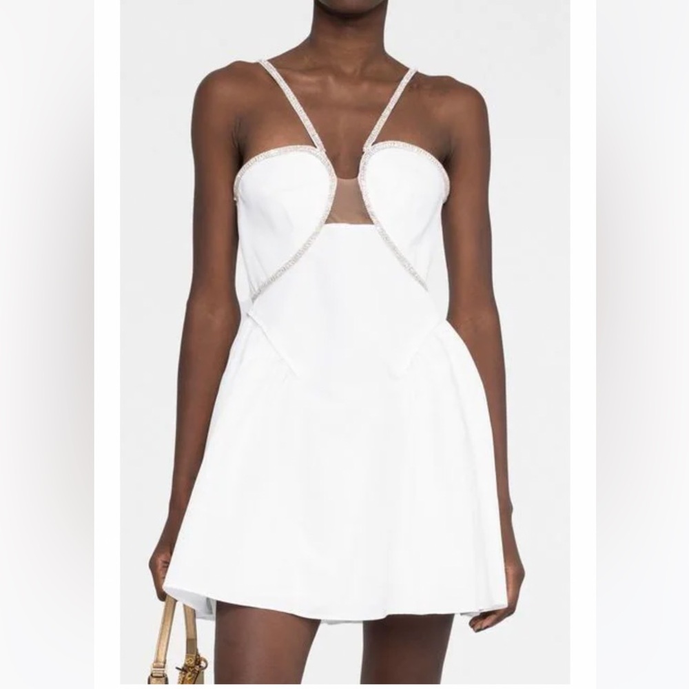 Self-Portrait
crystal-embellished cut-out minidress